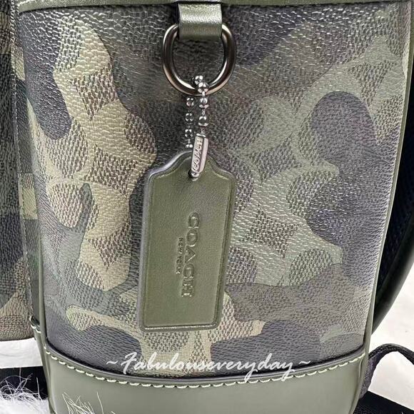 COACH MEN'S Signature Camo League Flap Backpack In Signature Camo CAF98 NWT - Picture 8 of 10
